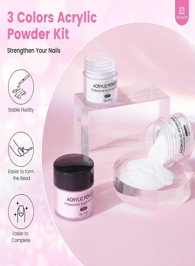 Deciniee Nail Kit for Beginners with Everything: Professional Nail Acrylic Powder Liquid Set with Practice Finger Drill U V Light in Makeup Bag for Women Salon Home (Pink) - Image 5